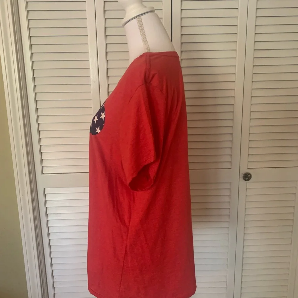 Disney Red Mickey Mouse Stars and Stripes Women's Tee Size XL - Picture 2 of 6